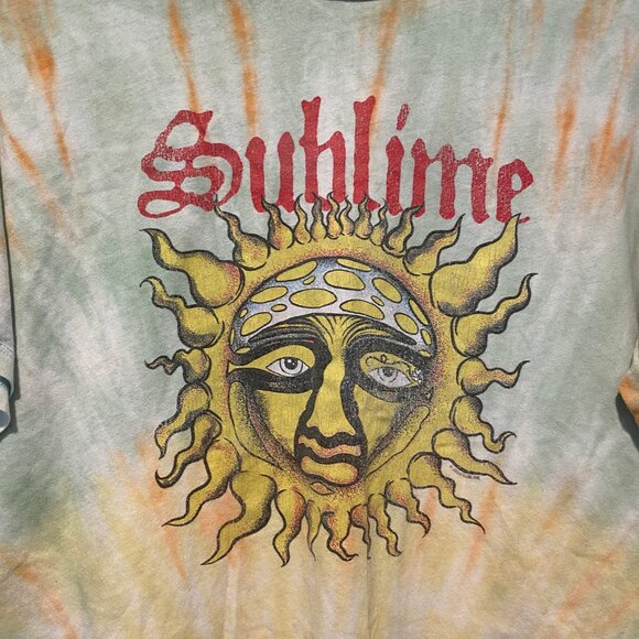 Sublime Green and Yellow Tie Dye T-Shirt XL - Picture 2 of 4